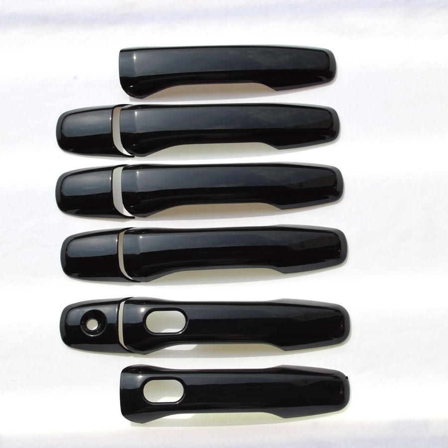 DH6262BLK 11-19 Ford Explorer W/ or W/O Smart Key 8 PCS Gloss Black Snap-on W/Tape Door Handle Cover Chrome Delete Kit