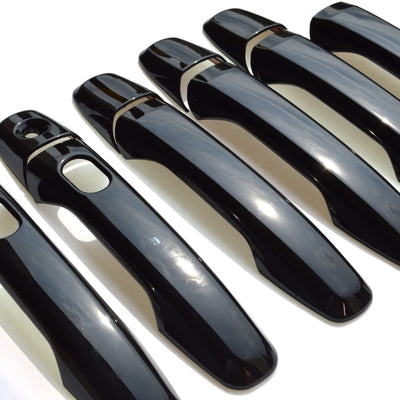 DH6262BLK 11-19 Ford Explorer W/ or W/O Smart Key 8 PCS Gloss Black Snap-on W/Tape Door Handle Cover Chrome Delete Kit