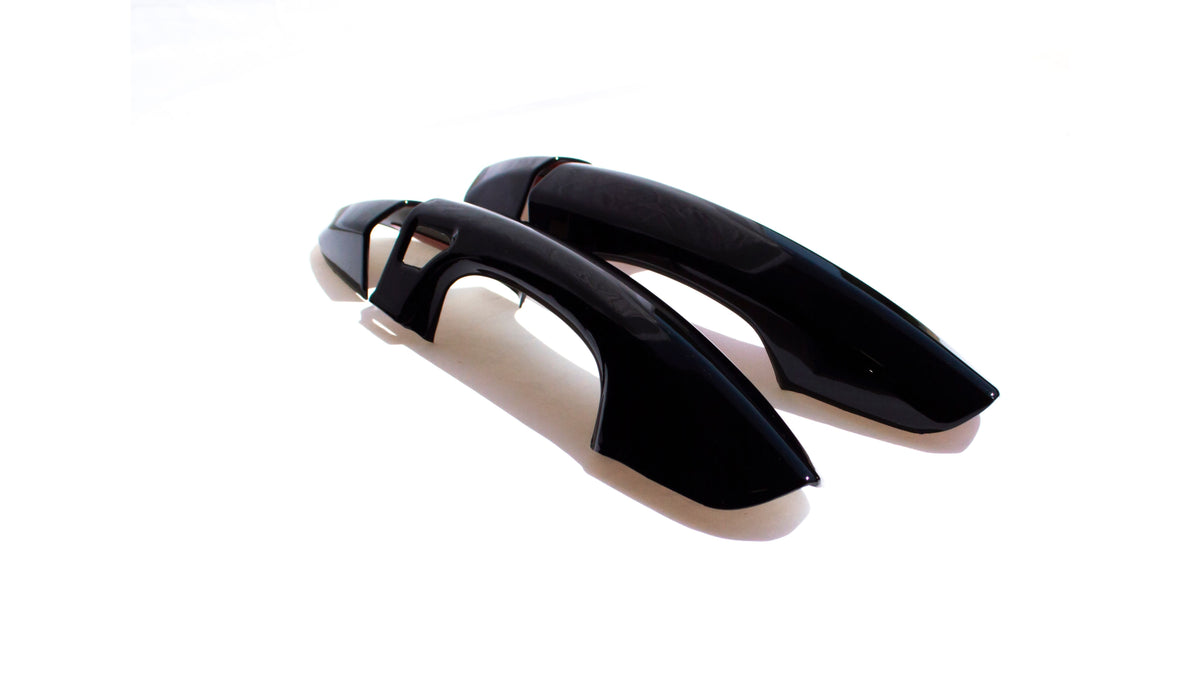 DH6263BLK 15-22 Ford Mustang W/ Smart Key 4 PCS Gloss Black Snap-on W/Tape Door Handle Cover Chrome Delete Kit