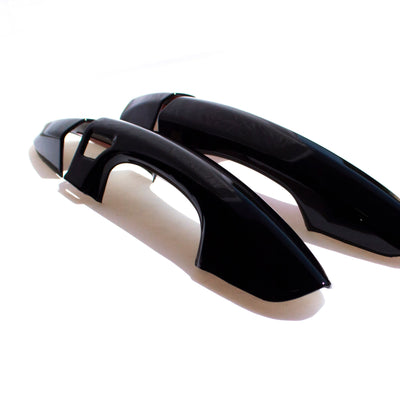 DH6263BLK 15-22 Ford Mustang W/ Smart Key 4 PCS Gloss Black Snap-on W/Tape Door Handle Cover Chrome Delete Kit