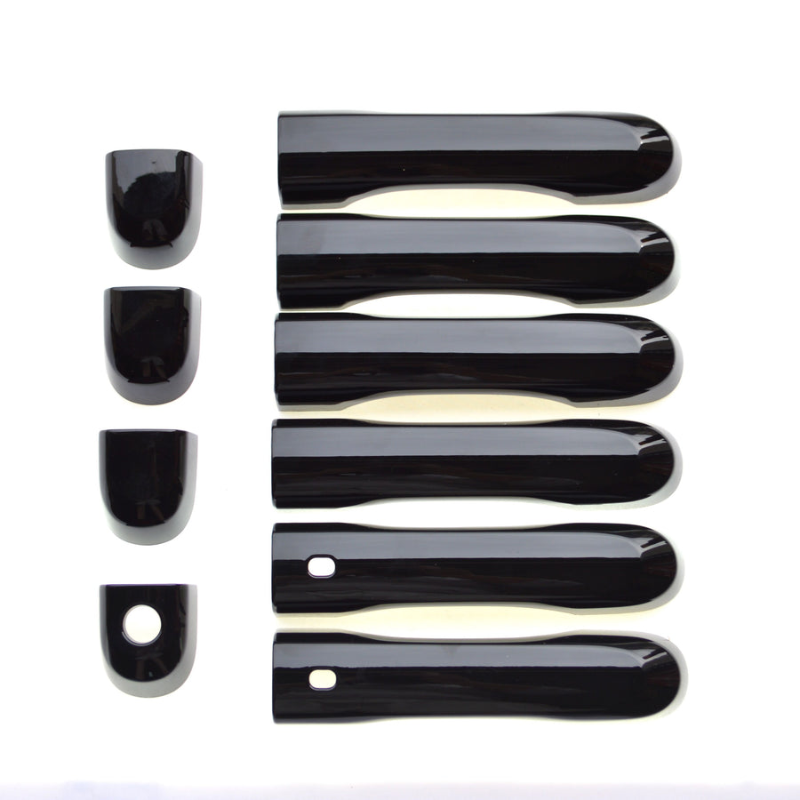 DH6272BLK 15-22 Jeep Renegade W/ or W/O Smart Key 10 PCS Gloss Black Tape-on Door Handle Cover Chrome Delete Kit