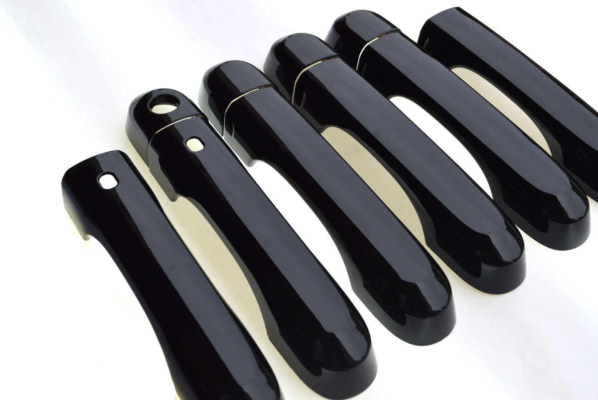 DH6272BLK 15-22 Jeep Renegade W/ or W/O Smart Key 10 PCS Gloss Black Tape-on Door Handle Cover Chrome Delete Kit