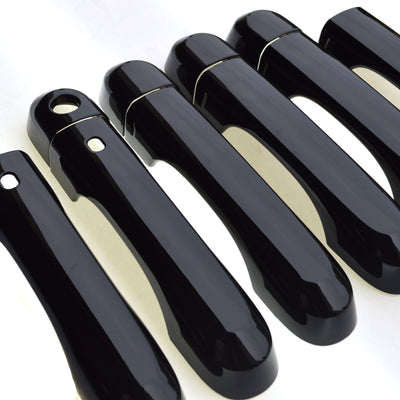 DH6272BLK 15-22 Jeep Renegade W/ or W/O Smart Key 10 PCS Gloss Black Tape-on Door Handle Cover Chrome Delete Kit