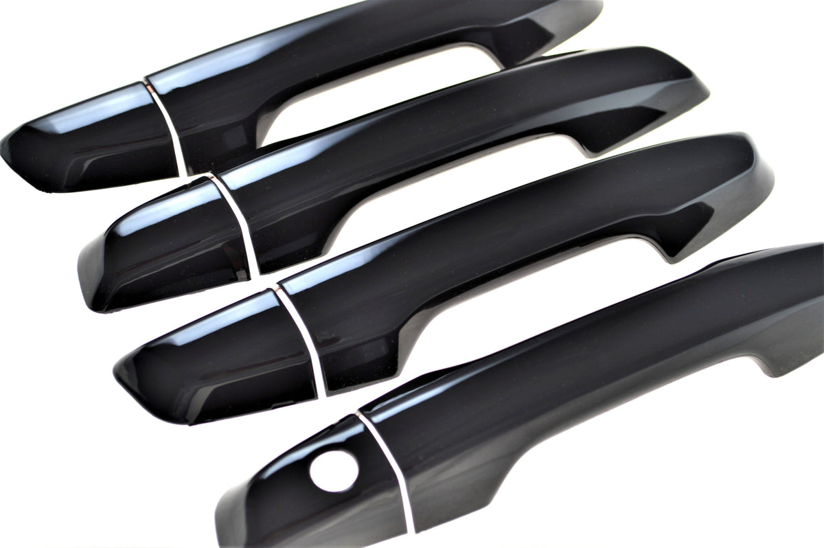 DH6276BLK 17-22 Honda CR-V No Smart Key 8 PCS Gloss Black Snap-on W/Tape Door Handle Cover Chrome Delete Kit