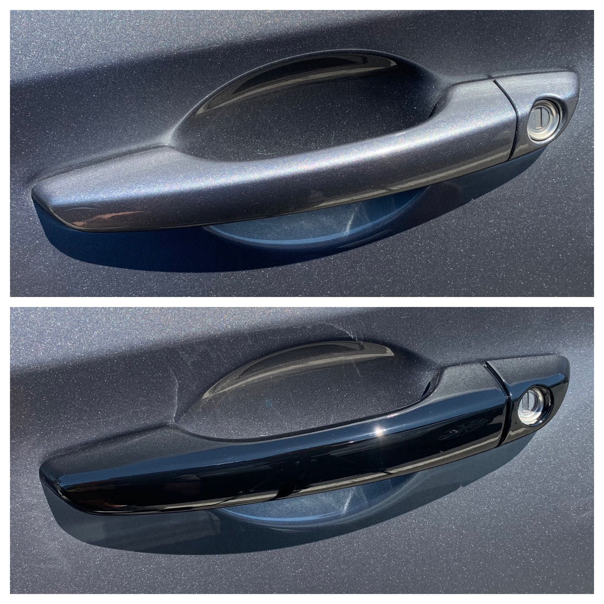 DH6278BLK 16-21 Hyundai Elantra No Smart Key 8 PCS Gloss Black Snap-on W/Tape Door Handle Cover Chrome Delete Kit