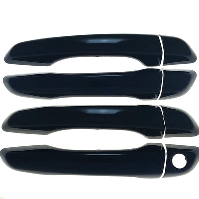DH6278BLK 18-21 Hyundai Accent No Smart Key 8 PCS Gloss Black Snap-on W/Tape Door Handle Cover Chrome Delete Kit