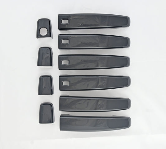 DH6280BLK 10-16 Buick LaCrosse W/ Smart Key 8 PCS Gloss Black Snap-on W/Tape Door Handle Cover Chrome Delete Kit