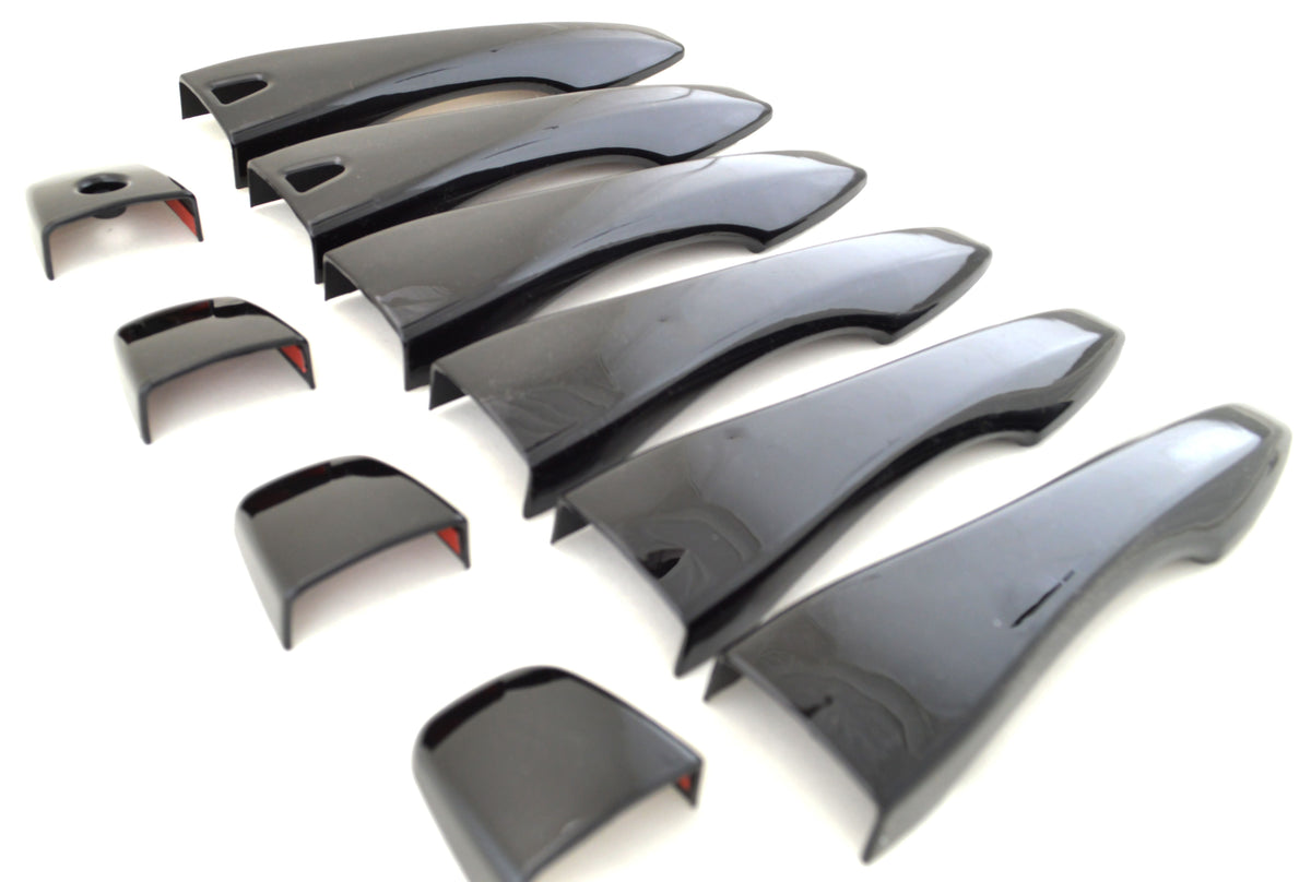 DH6289BLK 13-18 Nissan Altima W/ or W/O Smart Key 10 PCS Gloss Black Snap-on W/Tape Door Handle Cover