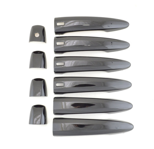 DH6292BLK 2021 Nissan Rogue W/ or W/O Smart Key 10 PCS Gloss Black Snap-on W/Tape Door Handle Cover