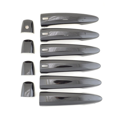 DH6292BLK 2021 Nissan Rogue W/ or W/O Smart Key 10 PCS Gloss Black Snap-on W/Tape Door Handle Cover