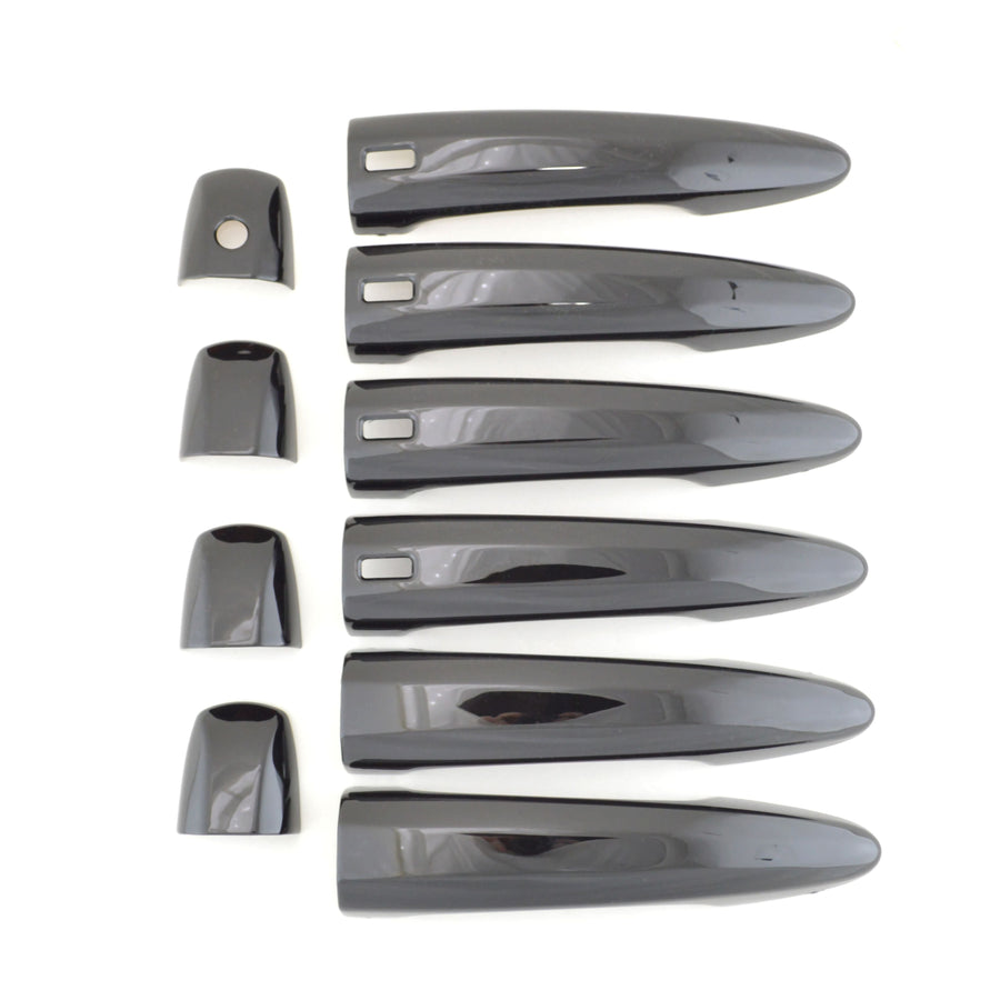 DH6292BLK 2021 Nissan Rogue W/ or W/O Smart Key 10 PCS Gloss Black Snap-on W/Tape Door Handle Cover
