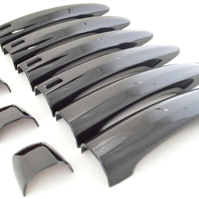 DH6292BLK 2022 Nissan Pathfinder W/ or W/O Smart Key 10 PCS Gloss Black Snap-on W/Tape Door Handle Cover