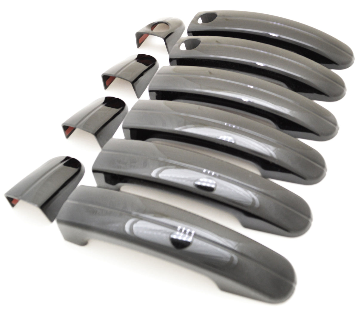 DH6306BLK 14-19 Ford Transit Connect W/ or W/O Smart Key 10 PCS Gloss Black Snap-on W/Tape Door Handle Cover