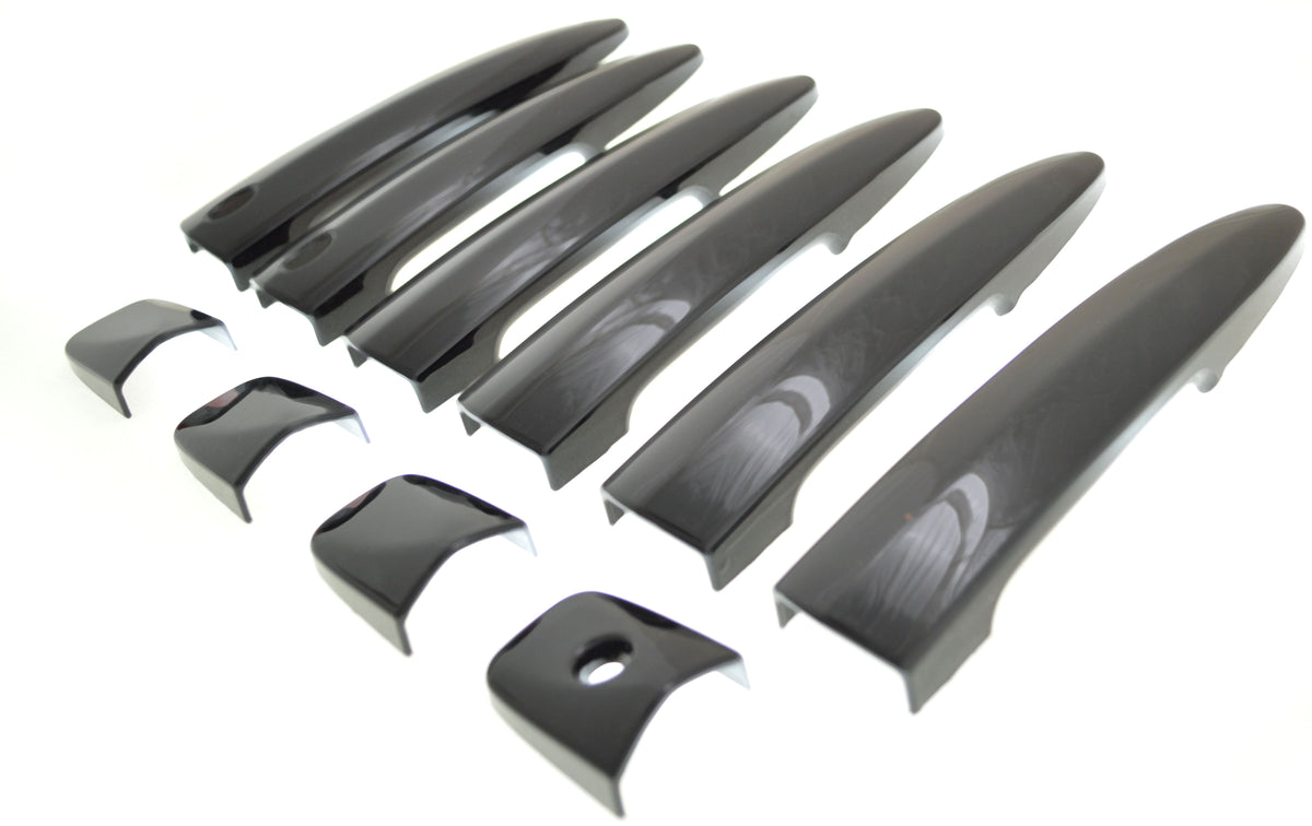 DH6307BLK 13-22 Nissan LEAF W/ or W/O Smart Key 10 PCS Gloss Black Snap-on W/Tape Door Handle Cover