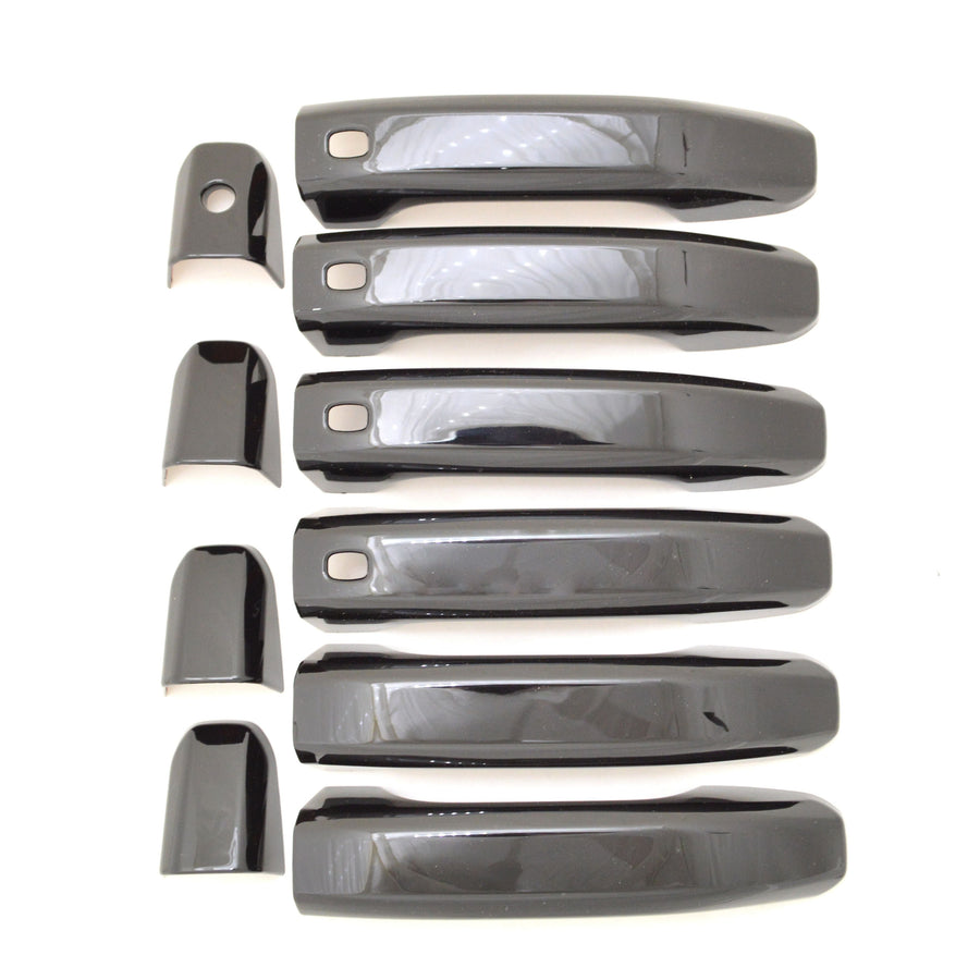 DH6310BLK 19-22 GMC Sierra 3500 HD/Sierra 2500 HD/Sierra 1500 W/ Smart Key 10 PCS Gloss Black Snap-on W/Tape Door Handle Cover