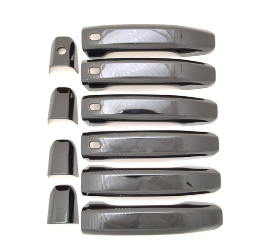 DH6310BLK 21-22 Chevrolet Tahoe W/ Smart Key 10 PCS Gloss Black Snap-on W/Tape Door Handle Cover