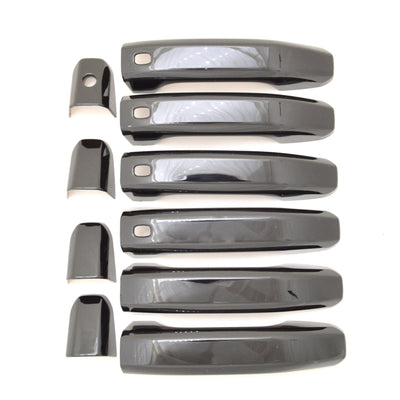 DH6310BLK 21-22 Chevrolet Tahoe W/ Smart Key 10 PCS Gloss Black Snap-on W/Tape Door Handle Cover