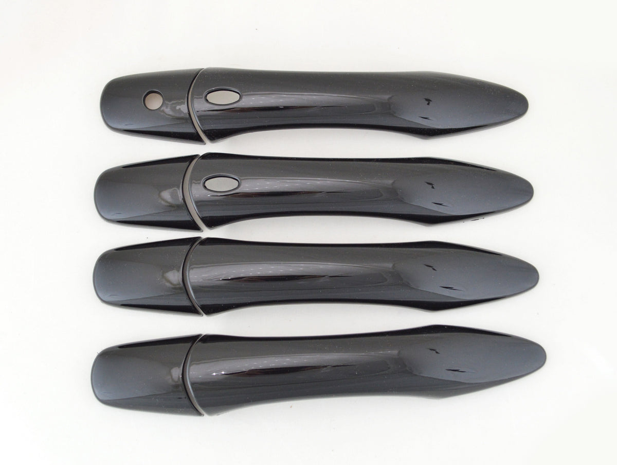 DH6311BLK 14-20 Infiniti QX70 W/ Smart Key 8 PCS Gloss Black Snap-on W/Tape Door Handle Cover