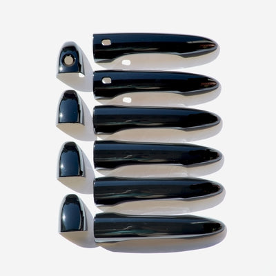 DH6313BLK 14-22 Jeep Cherokee W/ or W/O Smart Key 10 PCS Gloss Black Snap-on W/Tape Door Handle Cover Chrome Delete Kit