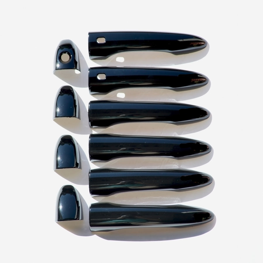 DH6313BLK 14-22 Jeep Cherokee W/ or W/O Smart Key 10 PCS Gloss Black Snap-on W/Tape Door Handle Cover Chrome Delete Kit