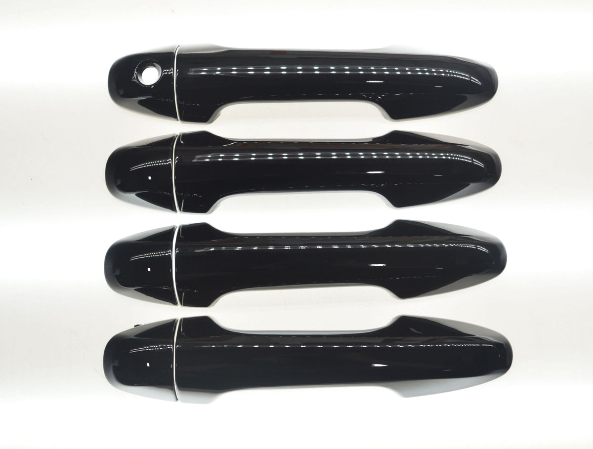 2014-2019 Toyota Highlander Works over Keyless Sensors 8 PCS Gloss Black Snap-on W/Tape Door Handle Cover Chrome Delete Kit