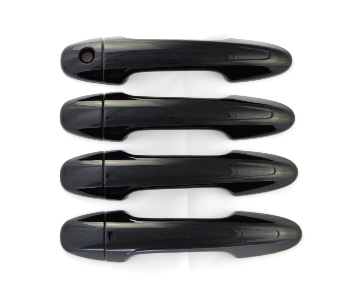DH6320BLK 13-18 Toyota RAV4 Works over Keyless Sensors 8 PCS Gloss Black Snap-on W/Tape Door Handle Cover Chrome Delete Kit