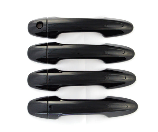 DH6320BLK 13-18 Toyota RAV4 Works over Keyless Sensors 8 PCS Gloss Black Snap-on W/Tape Door Handle Cover Chrome Delete Kit