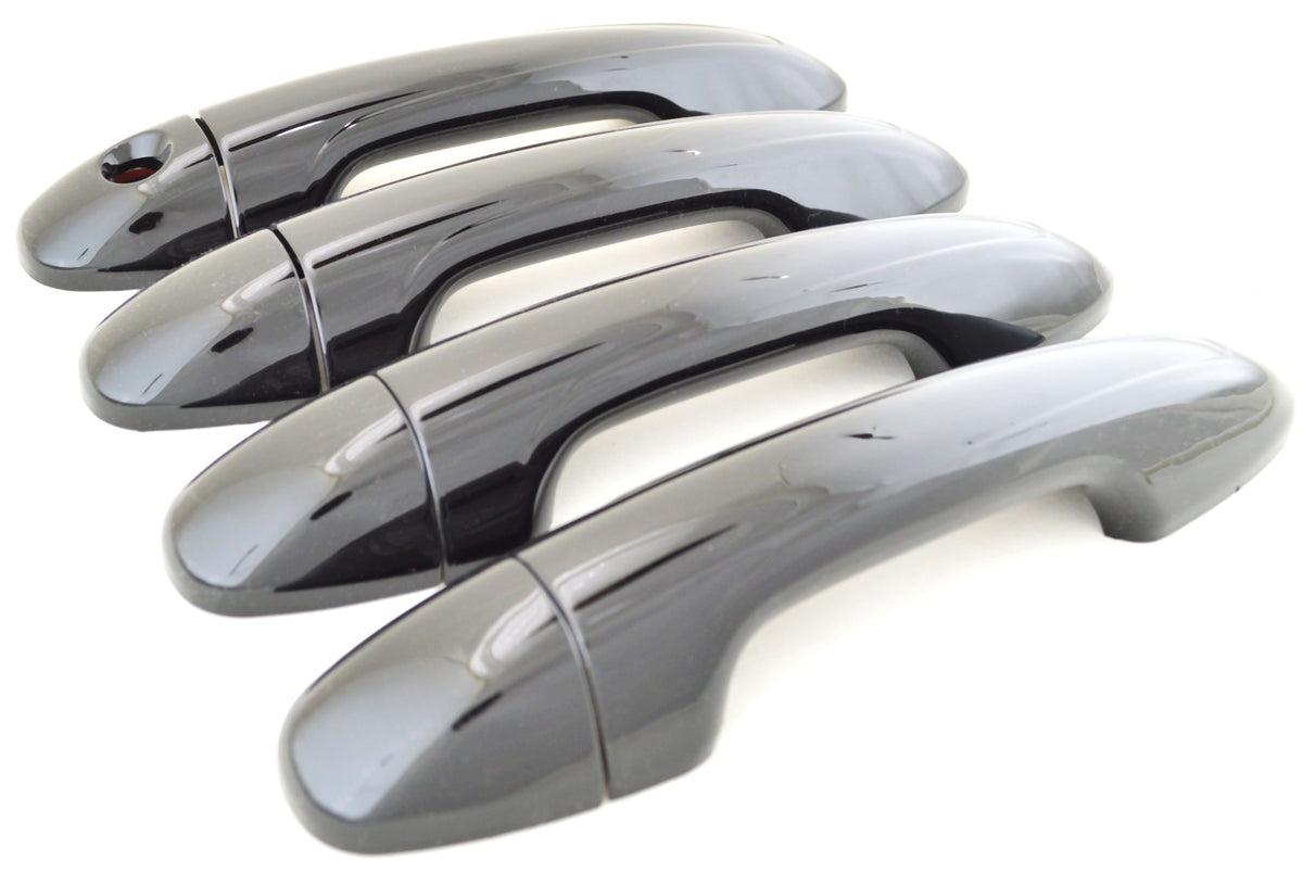 DH6320BLK 13-18 Toyota RAV4 Works over Keyless Sensors 8 PCS Gloss Black Snap-on W/Tape Door Handle Cover Chrome Delete Kit