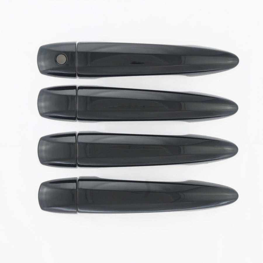 DH6326BLK 21-22 Nissan Rogue No Smart Key 8 PCS Gloss Black Snap-on W/Tape Door Handle Cover Chrome Delete Kit