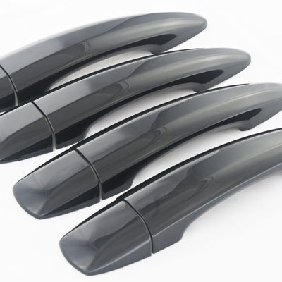 DH6326BLK 20-22 Nissan Sentra No Smart Key 8 PCS Gloss Black Snap-on W/Tape Door Handle Cover Chrome Delete Kit