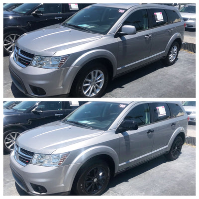 DH6185BLK 13-20 Dodge Journey W/ Smart Key 8 PCS Gloss Black Snap-on W/Tape Door Handle Cover Chrome Delete Kit