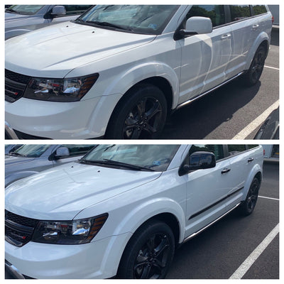 MC6219BLK 09-20 Dodge Journey 2 PCS Full Gloss Black Tape-on Mirror Cover Chrome Delete Kit