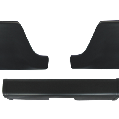 2009-2018 Ram - Rear BUMPERSHELLZ™ - Chrome Delete Truck Bumper Caps Paintable ABS (ready for color match paint) with dual exhaust Cut Outs