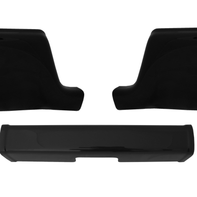 Dual exhaust 2009-2018 RAM bumper covers, in gloss black, chrome delete kit