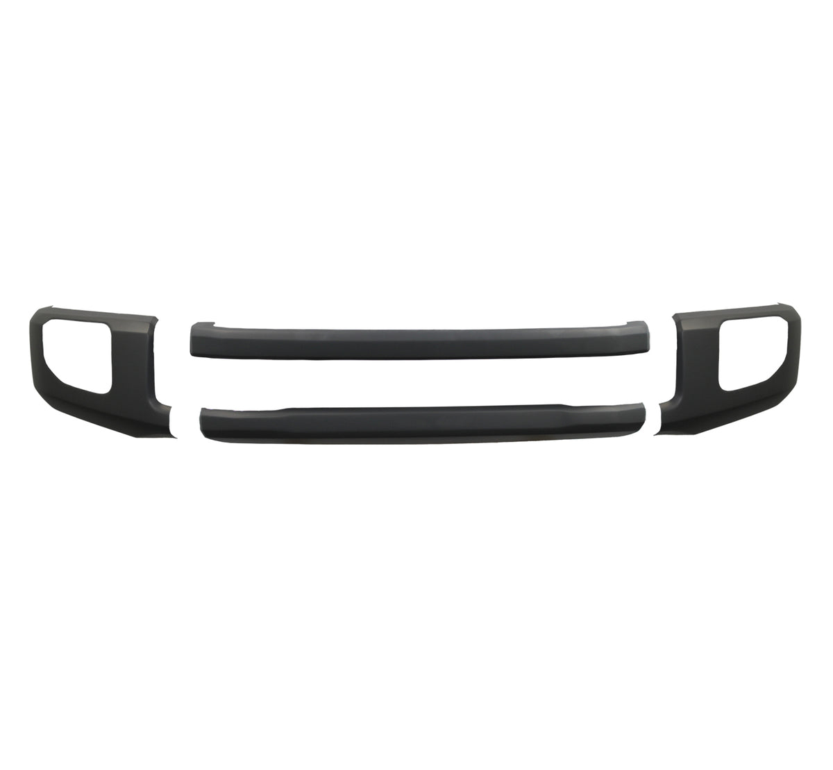 2020-2022 Ford F250/F350 Front BumperShellz Chrome Delete Kit Matte Black with fog lamp cut outs