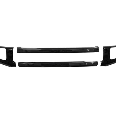 Gloss Black 2020-2022 Ford F250/F350 Front BumperShellz with foglamp cutouts, Chrome Delete Kit 