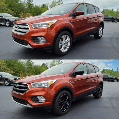 DH6306BLK 12-19 Ford Escape W/ or W/O Smart Key 10 PCS Gloss Black Snap-on W/Tape Door Handle Cover