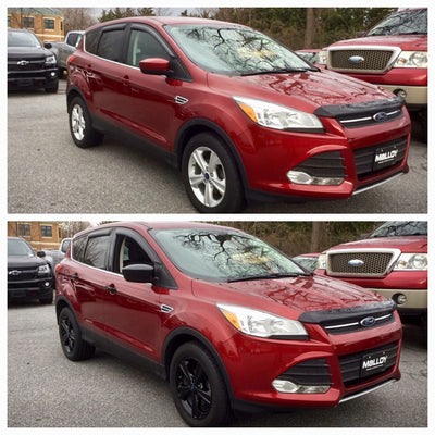 MC6196BLK 13-16 Ford C-Max 2 PCS No Turn Signal Top Gloss Black Tape-on Mirror Cover Chrome Delete Kit