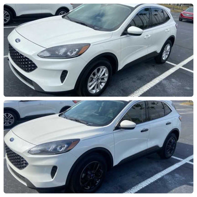 DH6314BLK 20-22 Ford Escape Works over Keyless Sensors 4 PCS Gloss Black Snap-on W/Tape Door Handle Cover Chrome Delete Kit