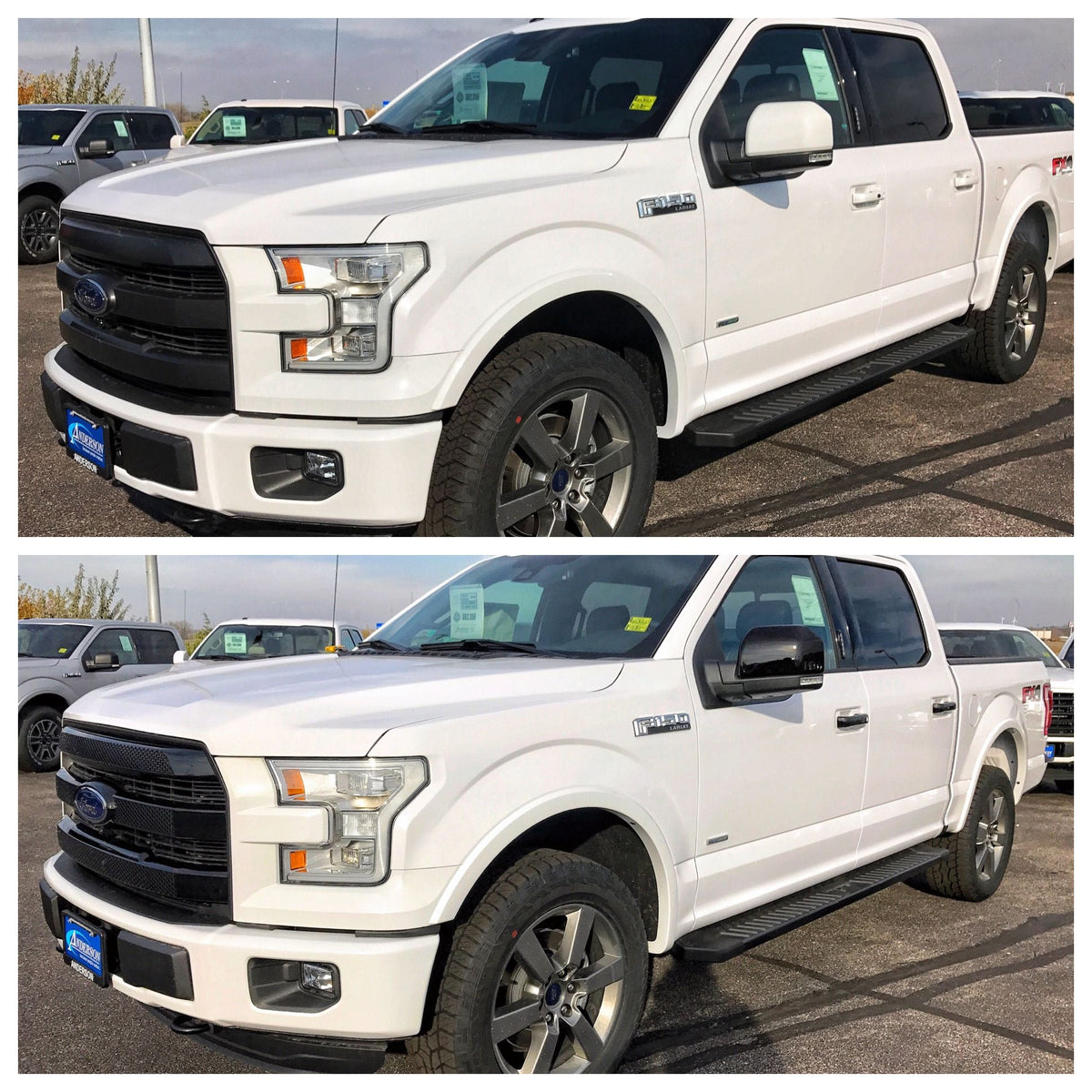 DH6245BLK 17-22 Ford F-250 Super Duty/F-350 Super Duty W/ or W/O Smart Key 6 PCS Gloss Black Snap-on W/Tape Door Handle Cover Chrome Delete Kit