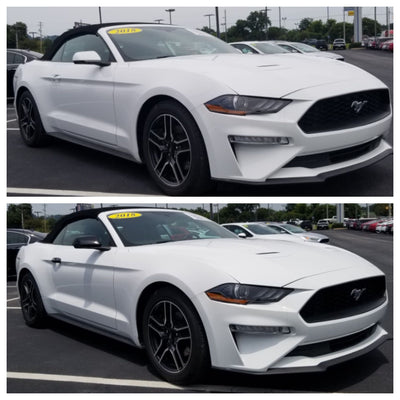 DH6263BLK 15-22 Ford Mustang W/ Smart Key 4 PCS Gloss Black Snap-on W/Tape Door Handle Cover Chrome Delete Kit