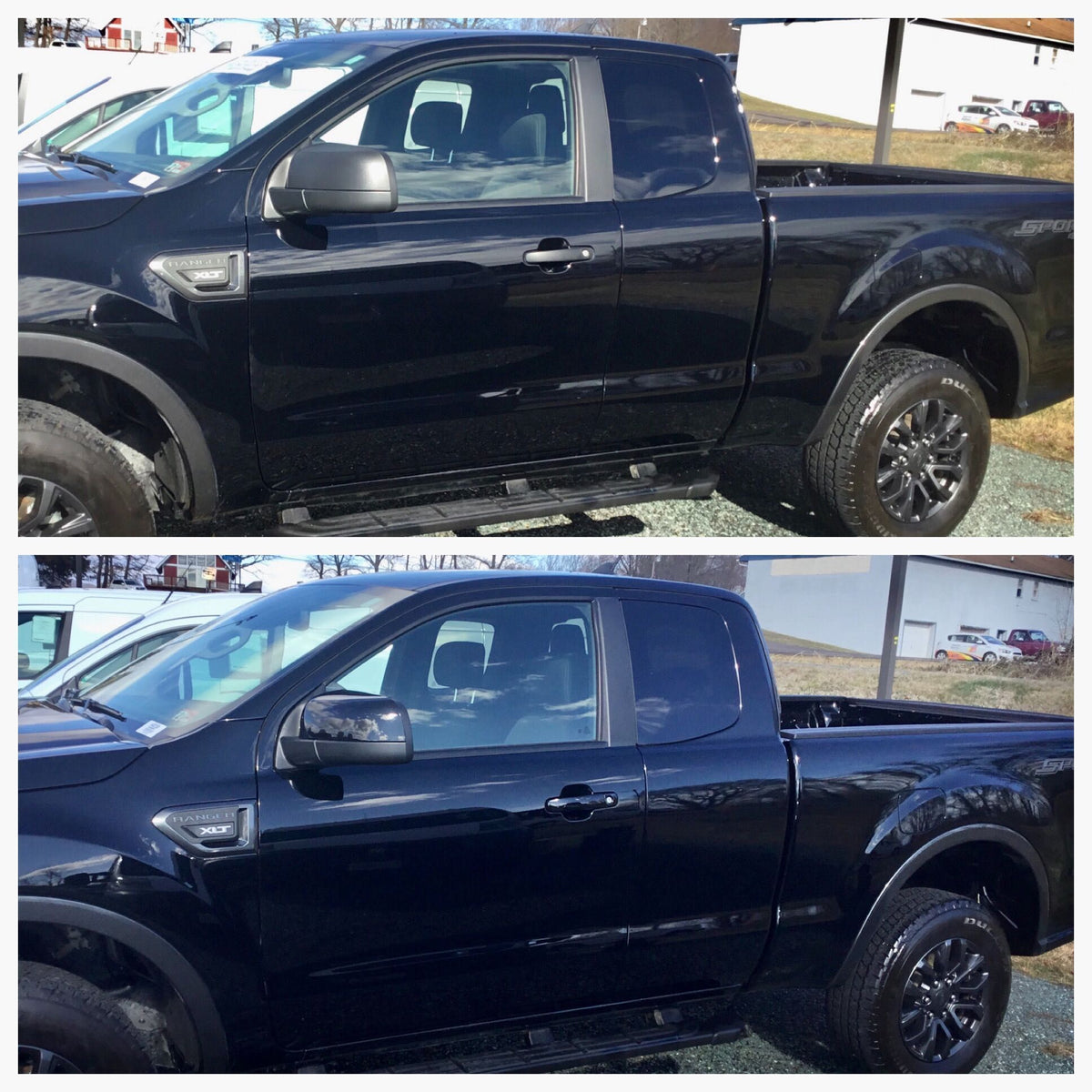MC6302BLK 19-22 Ford Ranger 2 PCS No Turn Signal Top Gloss Black Replacement Mirror Cover Chrome Delete Kit