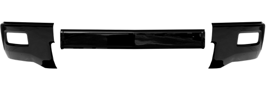 Gloss Black Front Bumper overlay with fog lamp cut-outs, 2014-2015 Chevy Silverado, chrome delete kit