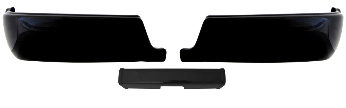 Gloss Black 2009-2018 Ram - Rear BUMPERSHELLZ™ - Chrome Delete Truck Bumper Caps Chrome Delete Kit, No reverse sensors, , no parking sensor cut outs
