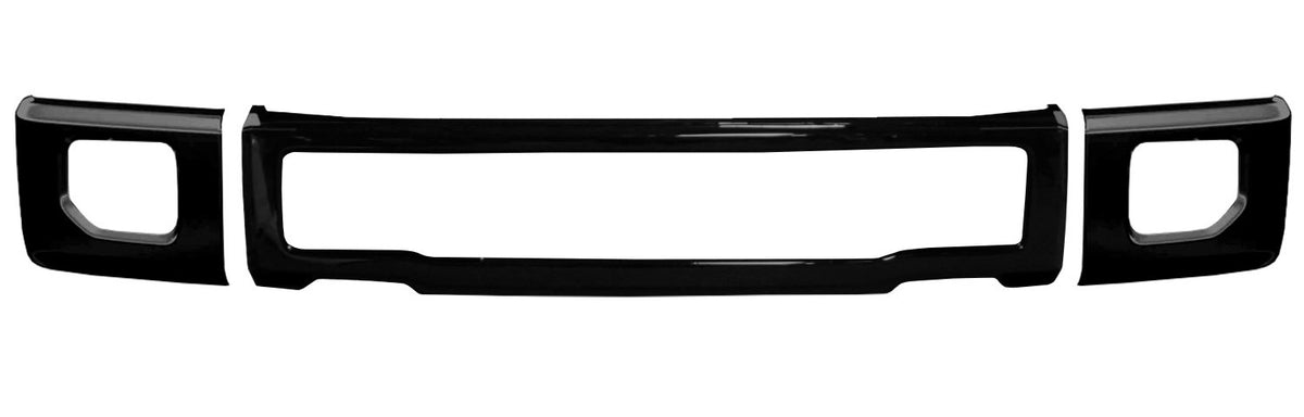 Gloss Black 2015-2017 Ford F-150 Front Bumper Covers with fog lamp cut-outs, Chrome Delete Kit