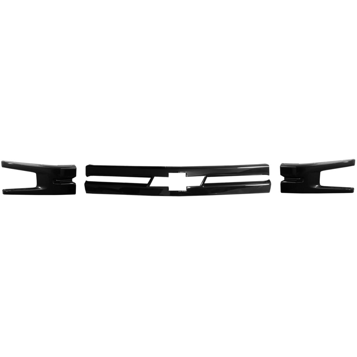 Gloss Black Grille Overlay for 2019-2020 Silverado 1500 LT/LTZ, offering a sleek and shiny appearance.