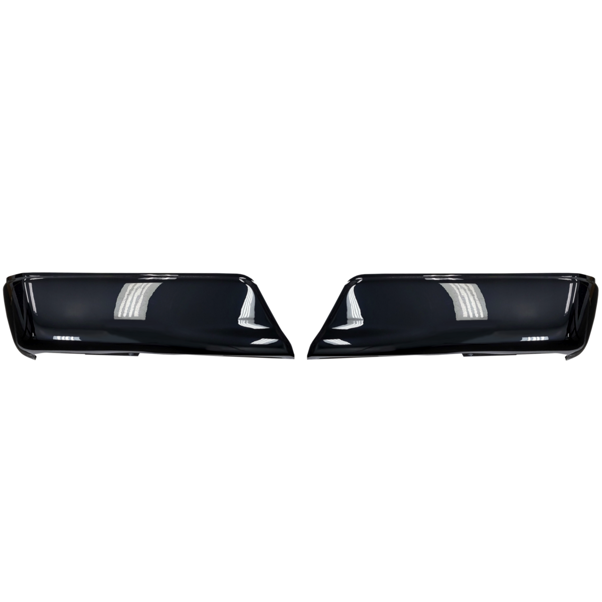 Gloss black Rear BumperShellz for 2015-2020 Ford F-150, no parking sensor cutouts.