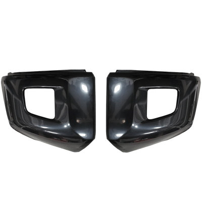 Gloss Black BumperShellz Front Bumper Overlays for 2014-2021 Toyota Tundra, Chrome Delete Kit, Without Sensor Holes – Ideal for Bumper Black-Out.