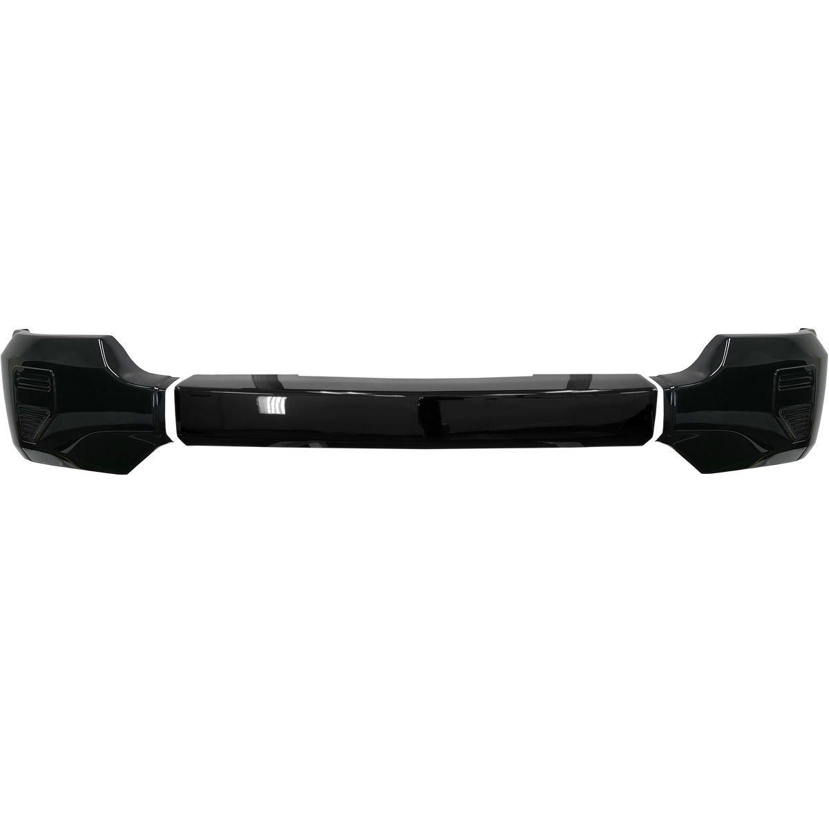 Gloss black front BumperShellz for 2016-2018 Chevy Silverado 1500, no parking sensors, no fog lamps
