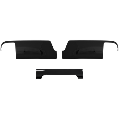 Gloss Black Rear Bumper covers for the 2014-2018 GMC Sierra and CHevy Silverado, chrome delete kit